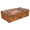 Bagage Mid-Century en Cuir Marron avec Tissu Beige, Italie, 1960s 1