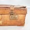 Mid-Century Modern Italian Brown Leather with Beige Fabric Luggage, 1960s 11