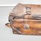 Mid-Century Modern Italian Brown Leather with Beige Fabric Luggage, 1960s, Image 13