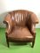Vintage Chesterfield Armchair with Cognac-Colored Leather, 1970s, Image 1