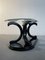 Vintage Postmodern Italian Coffee Table in Black Lacquered Wood & Glass, 1980s 6