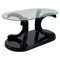 Vintage Postmodern Italian Coffee Table in Black Lacquered Wood & Glass, 1980s 1