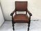 Oak Throne Chair Covered with Leather, 1900s 19