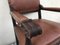 Oak Throne Chair Covered with Leather, 1900s 22