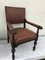 Oak Throne Chair Covered with Leather, 1900s 21