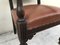 Oak Throne Chair Covered with Leather, 1900s 10