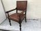 Oak Throne Chair Covered with Leather, 1900s 25