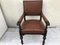 Oak Throne Chair Covered with Leather, 1900s 12