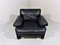 Fauteuil Coronado en Cuir Noir par Tobia Scarpa B&b pour B&b Italia / C&b Italia, Italie, 1960s 1