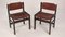 Brutalistische Vintage Esszimmerstühle aus Leder & Holz mit Seil, 2er Set 8