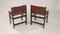 Vintage Brutalist Hide Leather and Wood with Rope Dining Chairs, Set of 2 7
