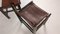 Sedie da pranzo brutaliste vintage in pelle e legno con corda, set di 2, Immagine 12
