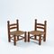 Brutalist Rush Childrens Chair in the style of Charles Dudoyt, 1950s, Set of 2 1
