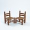 Brutalist Rush Childrens Chair in the style of Charles Dudoyt, 1950s, Set of 2, Image 1