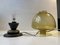 Art Deco Scandinavian Bronze and Green Glass Table Lamp 6
