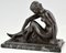 Jaume Martrus Y Riera, Art Deco Bathing Nude, 1925, Bronze 5