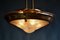 French Art Deco Brass & Glass Lalique Style Pendant Light, 1925 13