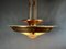 French Art Deco Brass & Glass Lalique Style Pendant Light, 1925 1