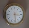 Vintage German Round Automatic Wall Clock with Brass Housing & Arched Acrylic Glass Pane from Kienzle, 1970s 1
