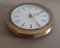 Vintage German Round Automatic Wall Clock with Brass Housing & Arched Acrylic Glass Pane from Kienzle, 1970s, Image 4