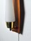 Scandinavian Modern Wall Light in Teak, Brass & Opaline Glass, Denmark, 1960s, Image 9