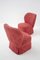 Fauteuils Rouges Vintage, Italie, 1950s, Set de 2 3