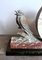 Reloj francés Art Déco de mármol y pájaro de metal bronceado, 1930, Imagen 14