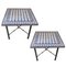 Vintage Spanish Wrought Iron and Blue Tiles Side Tables, Set of 2 1