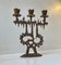 Bougeoir Hanukkah Menorah Brutaliste en Bronze de Wainberg, 1960s 7