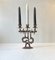 Brutalist Israeli Bronze Hanukkah Menorah Candleholder from Wainberg, 1960s 2