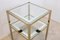 Vintage French Brass Mirrored Side Table, 1970s 10