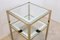 Vintage French Brass Mirrored Side Table, 1970s, Image 10