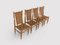 Chaises de Salle à Manger Rustiques en Hêtre et Corde par Adrien Audoux et Frida Minet pour Vibo Visoul, France, 1950s, Set de 4 2