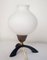 Lampada da tavolo piccola in vetro opalino nero, anni '50, Immagine 1
