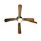 Four Blades Ceiling Fan with Light, 1980s 5