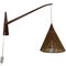 Teak Sisal and Brass Arc Swing Wall Lamps attributed to Temde, Switzerland, 1960s, Set of 2, Image 13