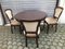 Round Oval Extendable Table with Chairs, 1970s, Set of 4 2