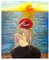 Ernest Carneado Ferreri, Mujer En Playa Al Atardecer, 2000er, Acrylmalerei 1
