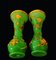 19th Century French Opaline Baccarat Green Vases, Set of 2 1