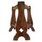 Set of Brutalist Neo Gothic Rush Oak Tripod Stools, France, 1960s 11