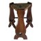 Set of Brutalist Neo Gothic Rush Oak Tripod Stools, France, 1960s 15