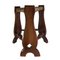 Set of Brutalist Neo Gothic Rush Oak Tripod Stools, France, 1960s 14