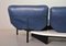 Italian Three-Seat Flexible Veranda Sofa in in Petrol Blue Leather by Vico Magistretti for Cassina, 1980s 17