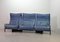 Italian Three-Seat Flexible Veranda Sofa in in Petrol Blue Leather by Vico Magistretti for Cassina, 1980s 4