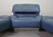 Italian Three-Seat Flexible Veranda Sofa in in Petrol Blue Leather by Vico Magistretti for Cassina, 1980s 15