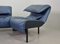 Italian Three-Seat Flexible Veranda Sofa in in Petrol Blue Leather by Vico Magistretti for Cassina, 1980s 16