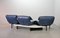 Italian Three-Seat Flexible Veranda Sofa in in Petrol Blue Leather by Vico Magistretti for Cassina, 1980s, Image 9