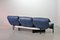 Italian Three-Seat Flexible Veranda Sofa in in Petrol Blue Leather by Vico Magistretti for Cassina, 1980s 12