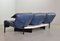 Italian Three-Seat Flexible Veranda Sofa in in Petrol Blue Leather by Vico Magistretti for Cassina, 1980s, Image 8