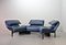 Canapé 3 Places Flexible Maralunga en Cuir Bleu Pétrole par Vico Magistretti pour Cassina, 1980s 5